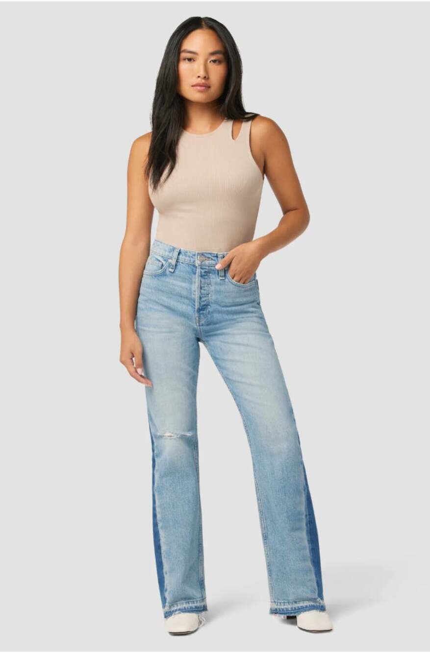 Hudson Faye Ultra High-Rise Flare Petite Jean with Contrast Color // 32 Petite